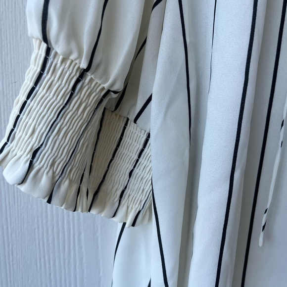 WORTHINGTON White and Black Vertical Striped Blouse Women’s XL - Picture 4 of 11